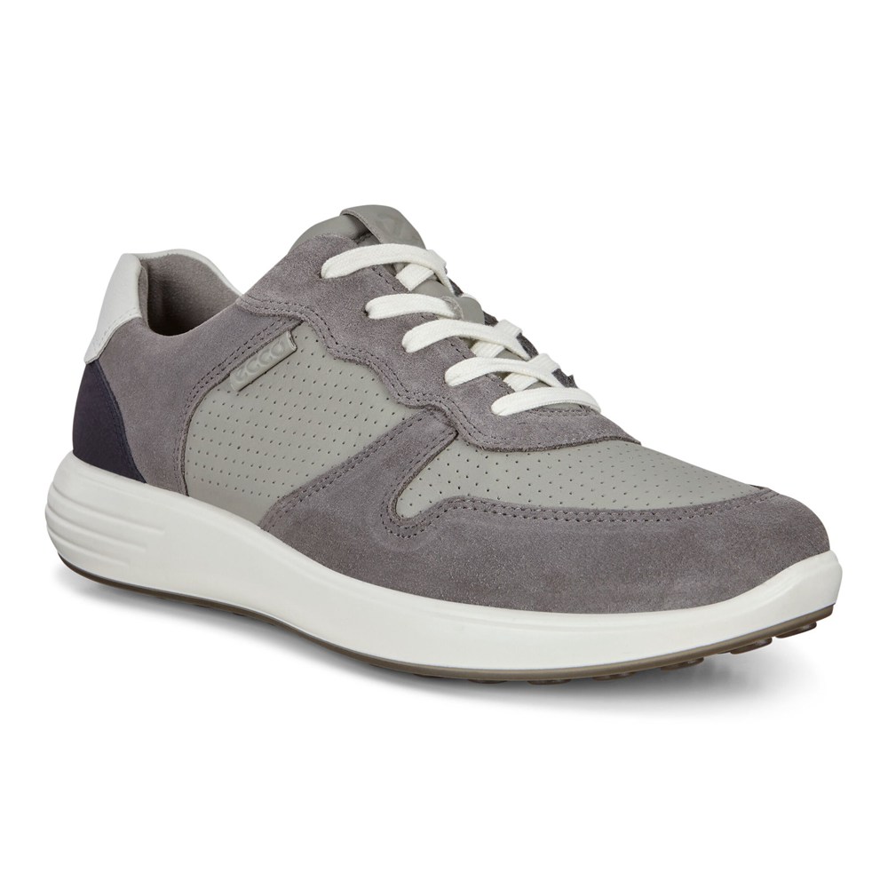 ECCO Mens Sneakers Dark Grey - Soft 7 Runner Perforateds - EMA-269403